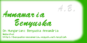 annamaria benyuska business card